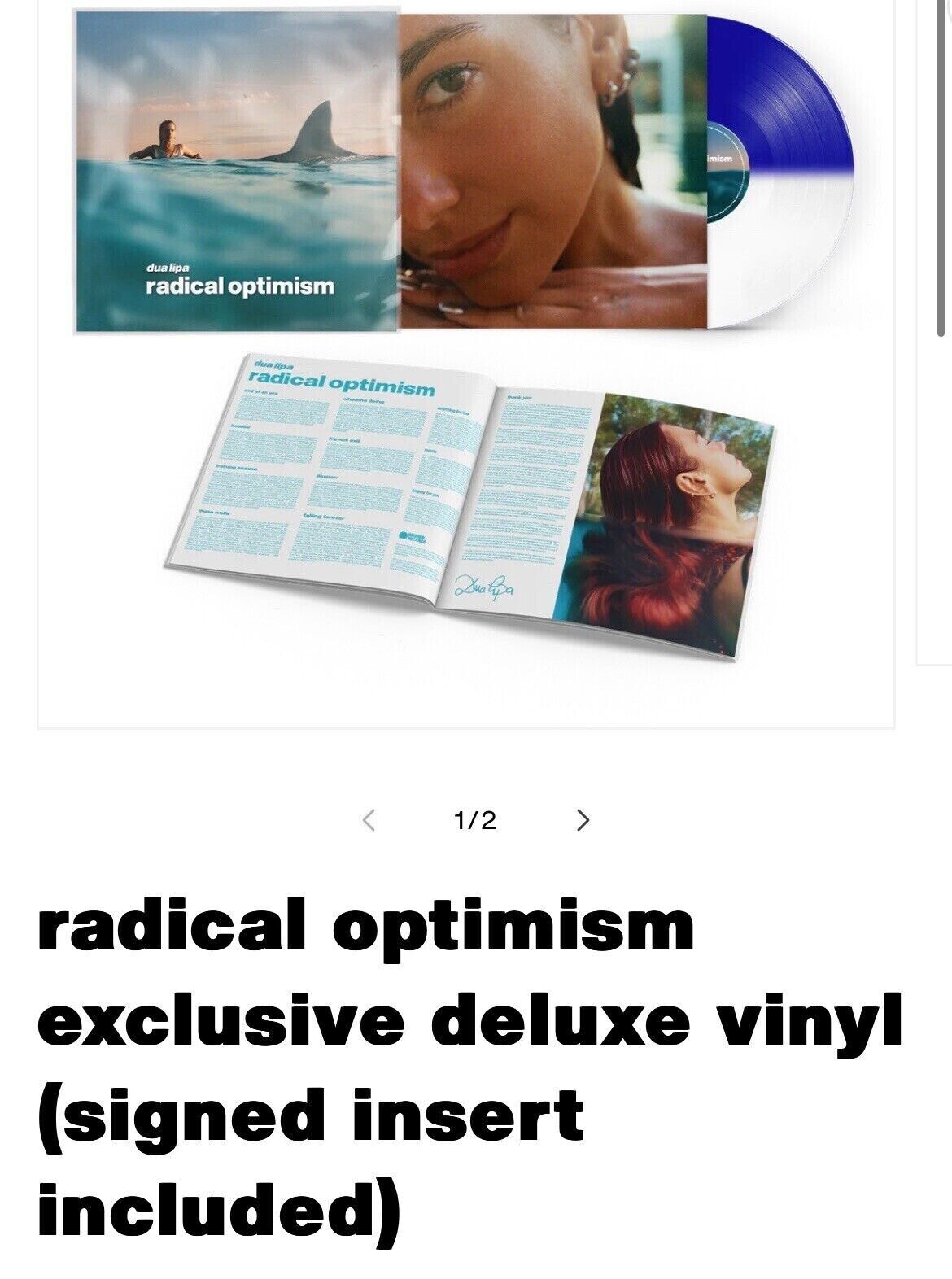 Dua Lipa Radical Optimism Exclusive Deluxe Vinyl LP with SIGNED Art Card