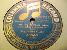 1912 THE GIRL TENOR Ruby Helder Dear Love remember me / Bohemian Girl COL A5548 picture