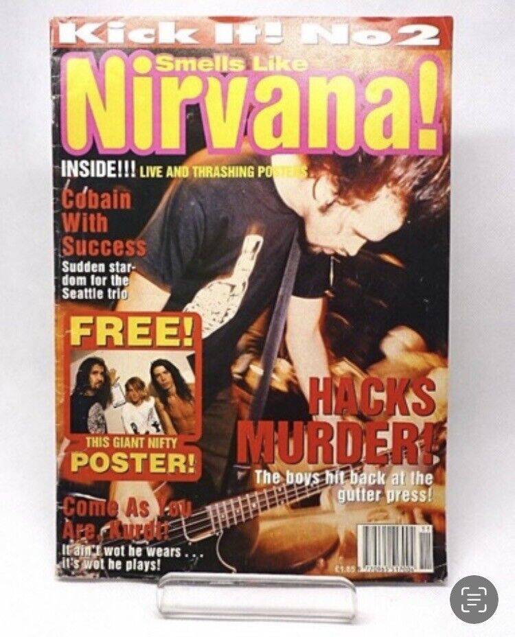Vintage Original 90s Nirvana Kick It Magazine With Posters Kurt Cobain Grunge