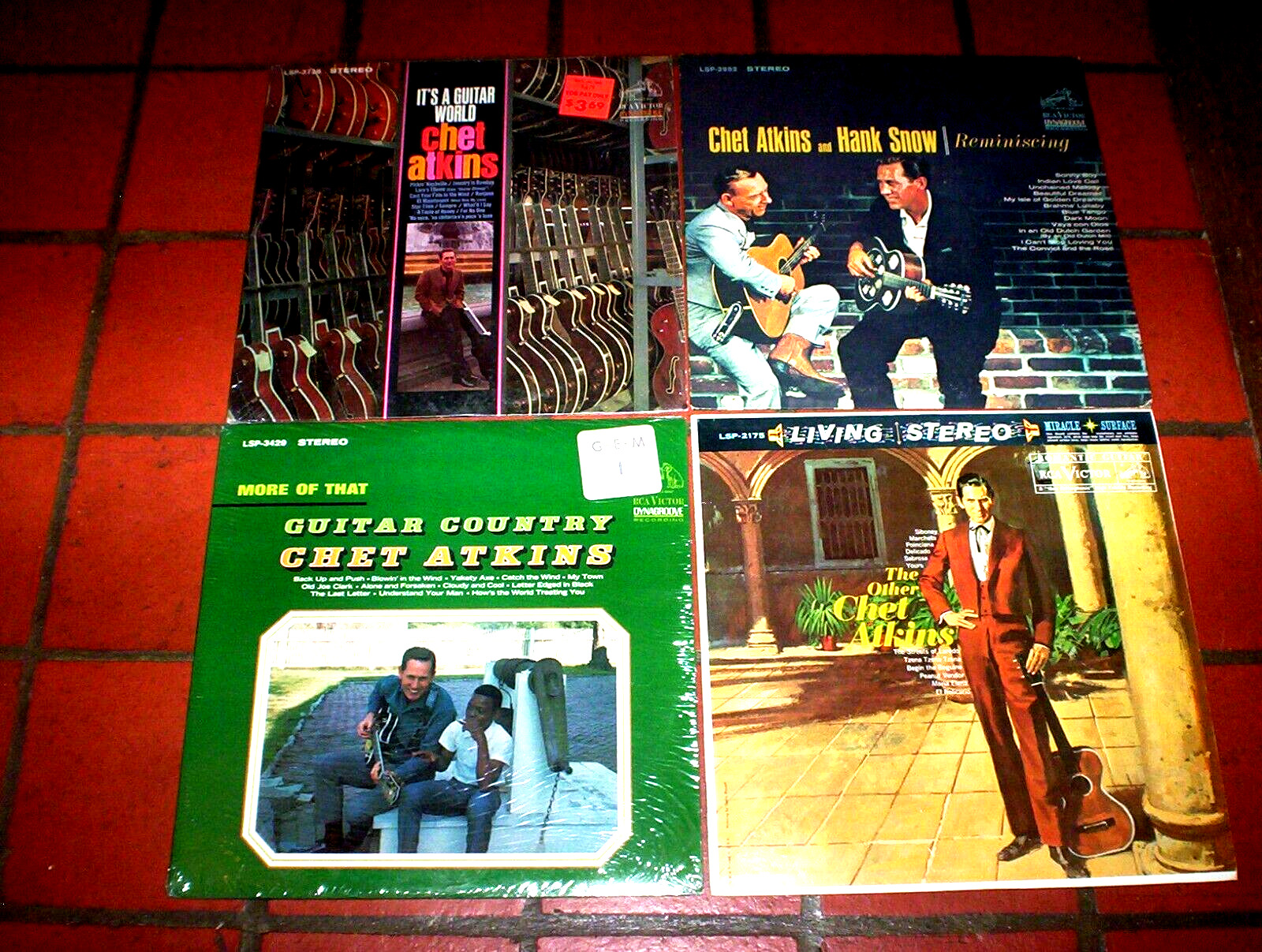 CHET ATKINS ( 4 ) LP lot: OTHER SIDE OF / MORE / REMINISCING / GUITAR WORLD vg+