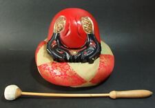 bwd2010 JAPANESE BUDDHIST MOKUGYO WOODEN FISH DRUM RED 6.3 inch / 16 cm WIDTH picture