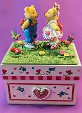Avon F499631 Kissing Bears Music Box Animated Spinning VTG Tested 👍 see desc. picture