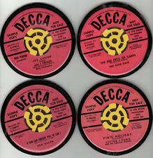 DRINK COASTERS MADE FROM PINK PROMO 7 INCH VINYL DECCA RECORD LABELS - REX ALLEN picture