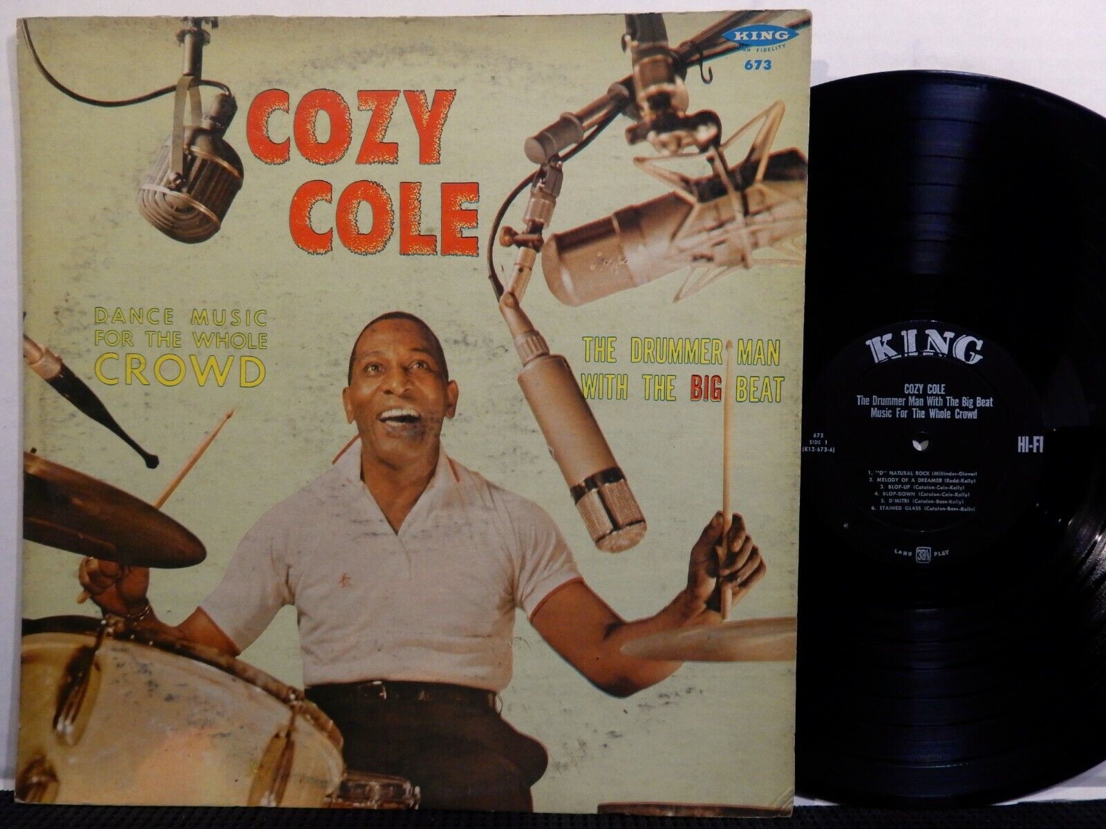 COZY COLE The Drummer Man With The Big Beat LP KING 673 MONO DG 1959 Jazz