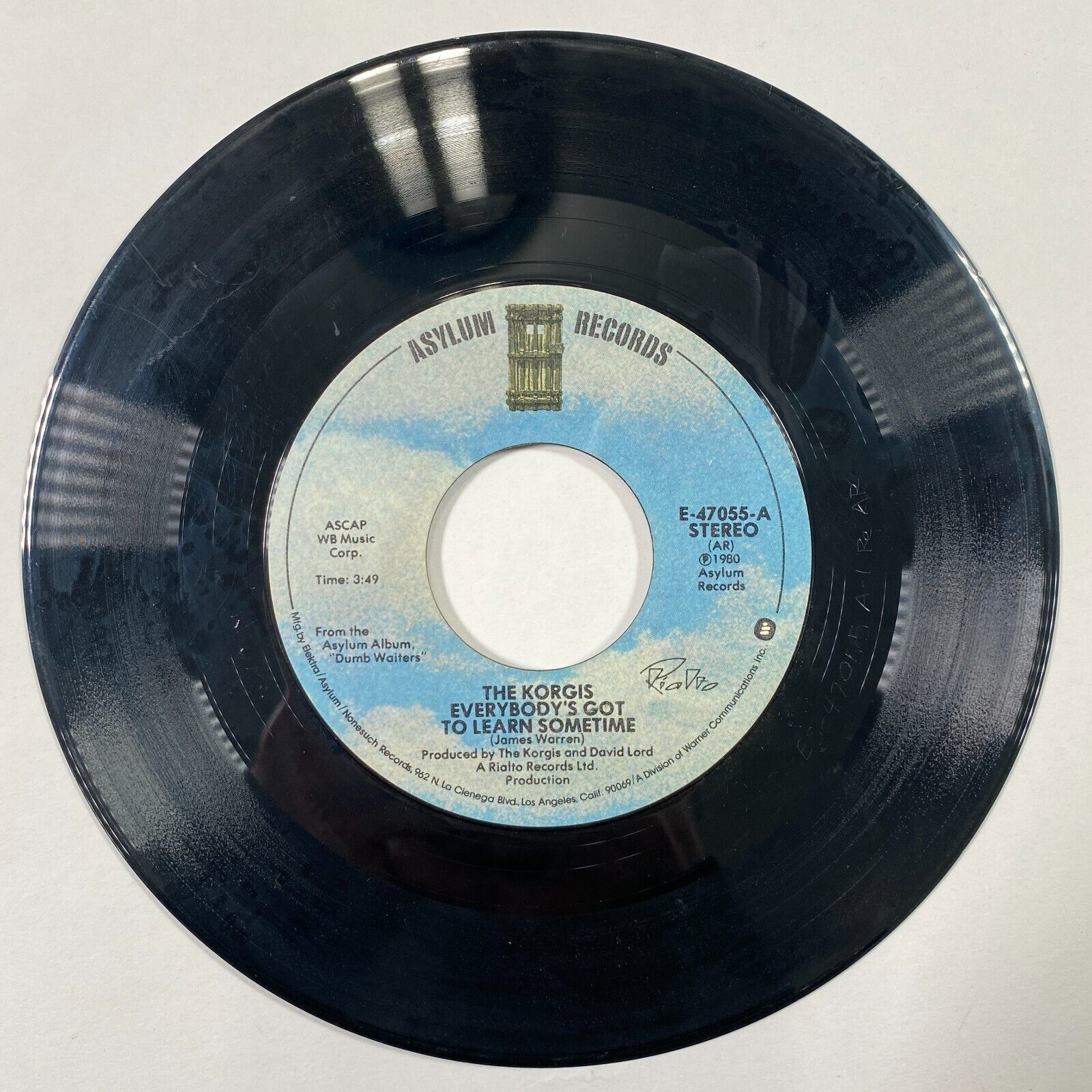 The Korgis Everybody's Got to Learn Perfect Hostess Vinyl 45 Record 80s 1980 VTG