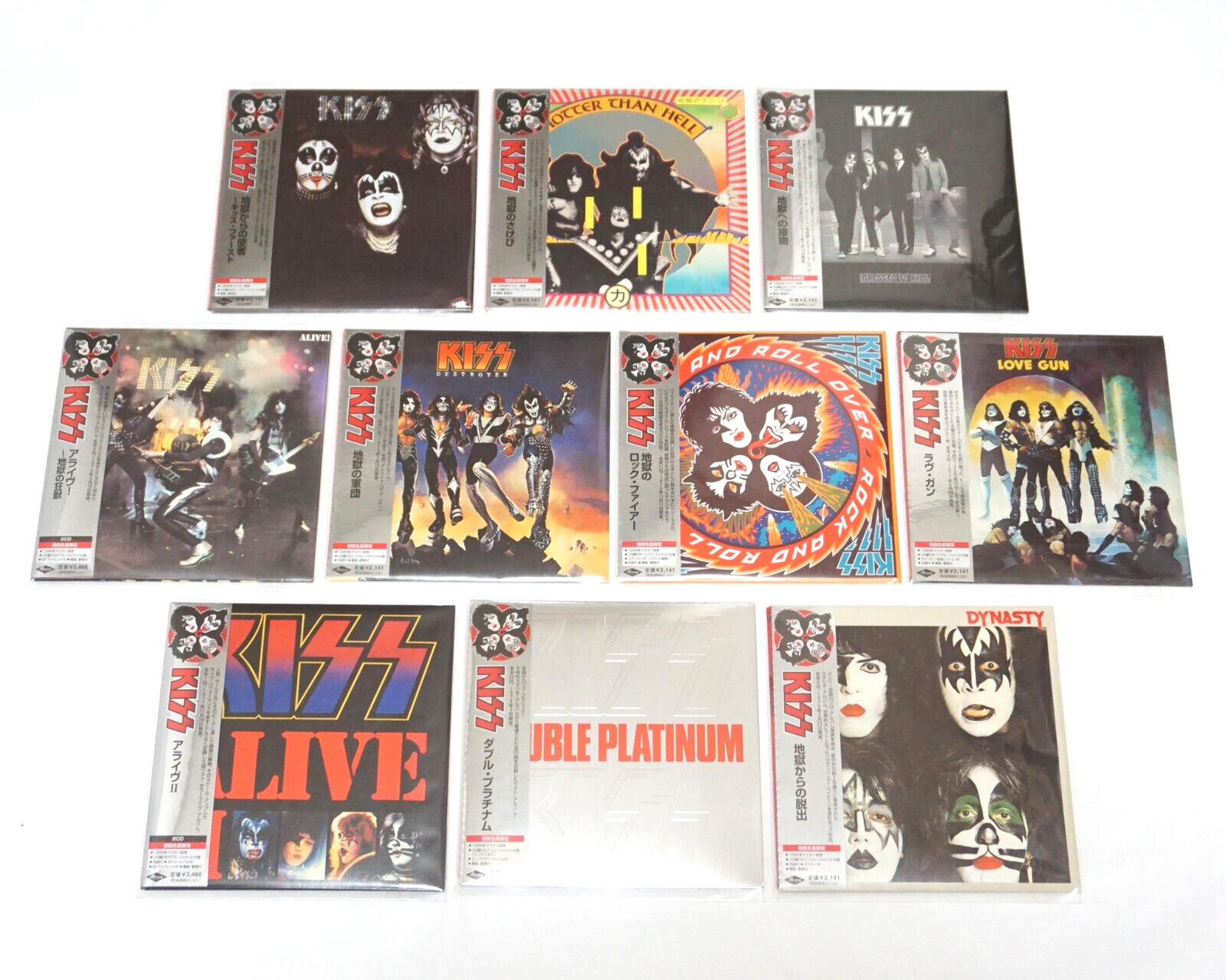 Kiss - Mini LP CD 10 Titles Set Complete 70s Replica Paper Sleeve Obi Japan 2006
