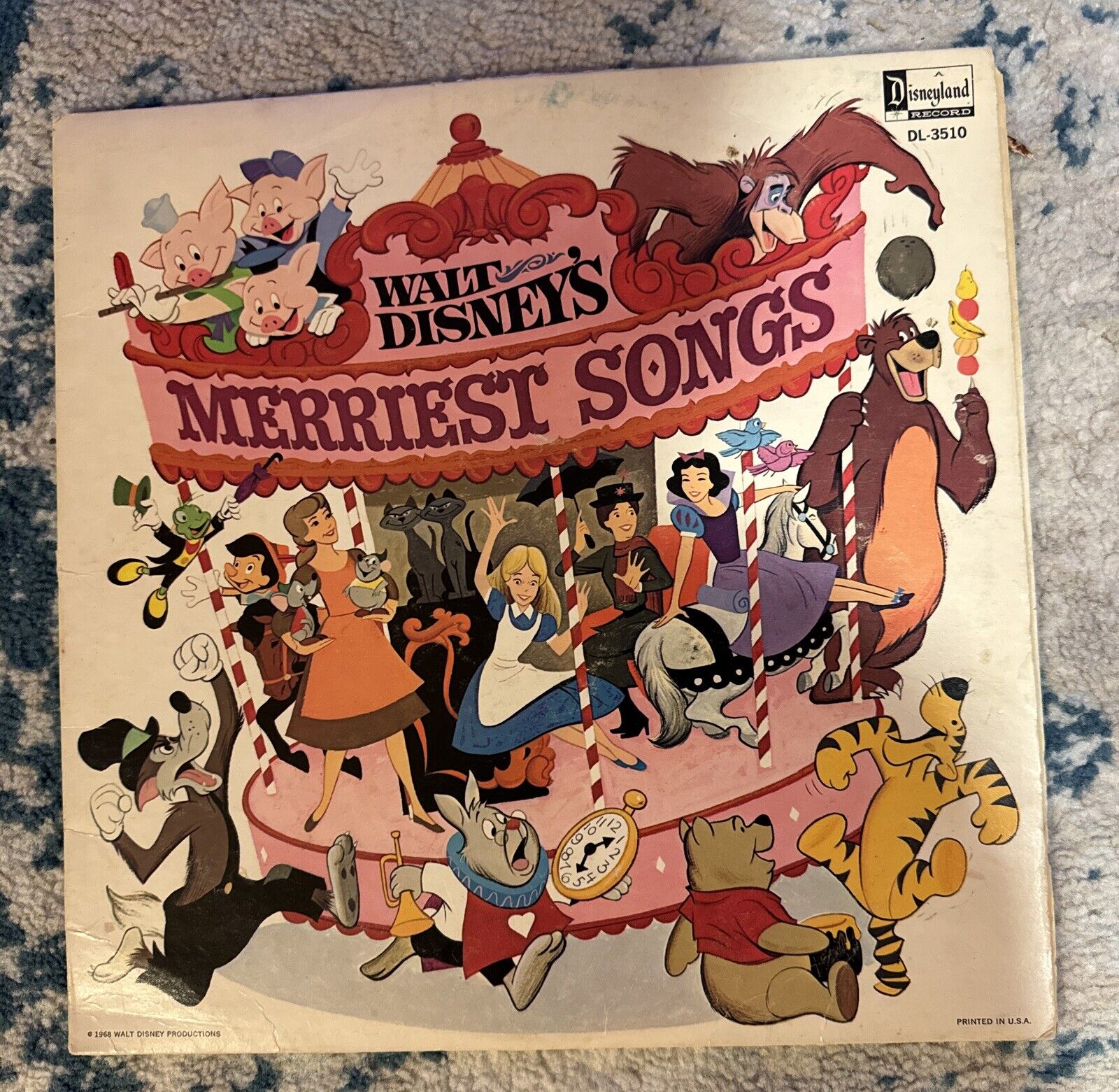 Rare Walt Disney’s Merriest Songs Record Vinyl LP