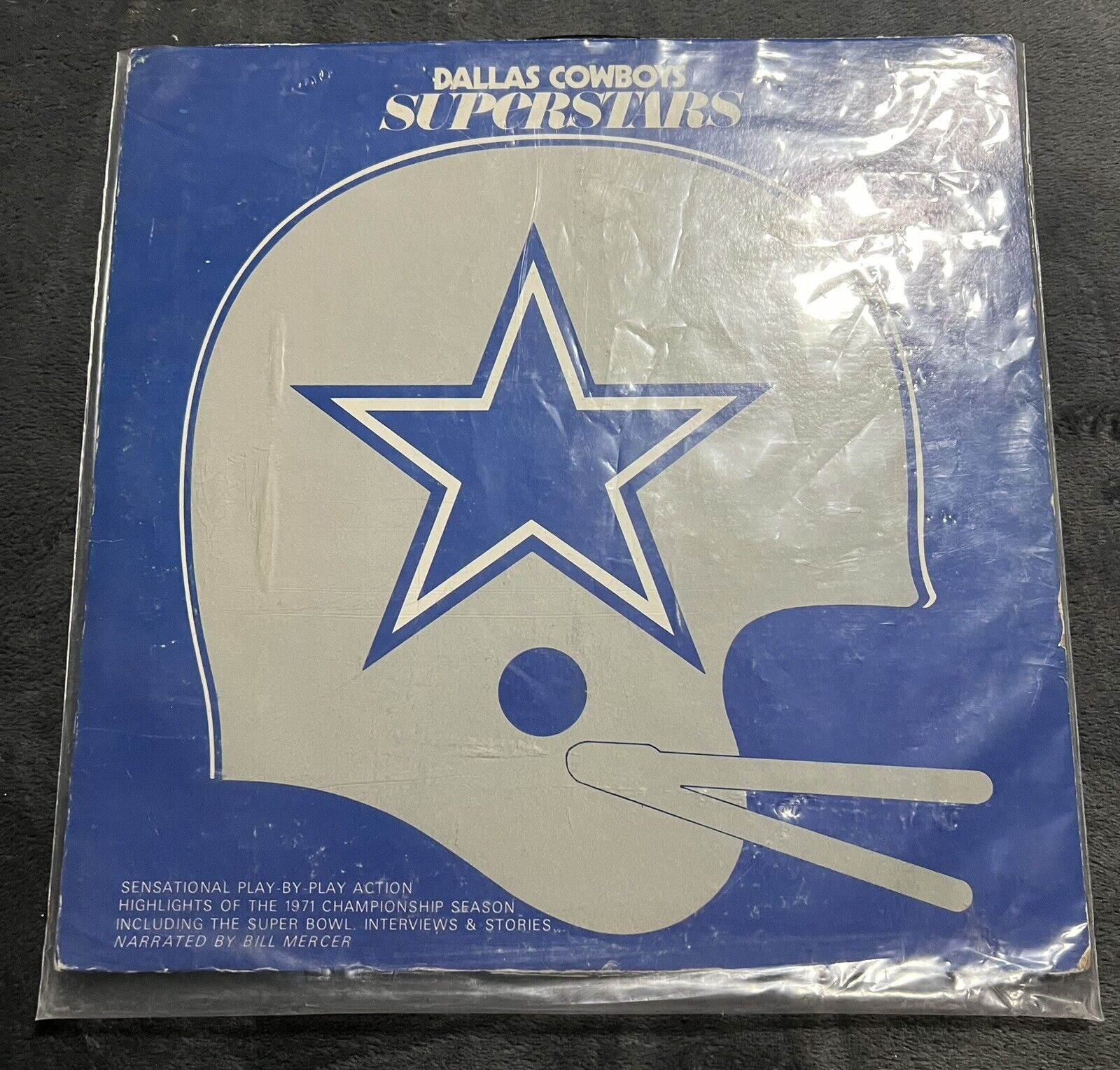 Vintage 1970s Dallas Cowboys Superstars 1971 LP, Narrated By Bill Mercer