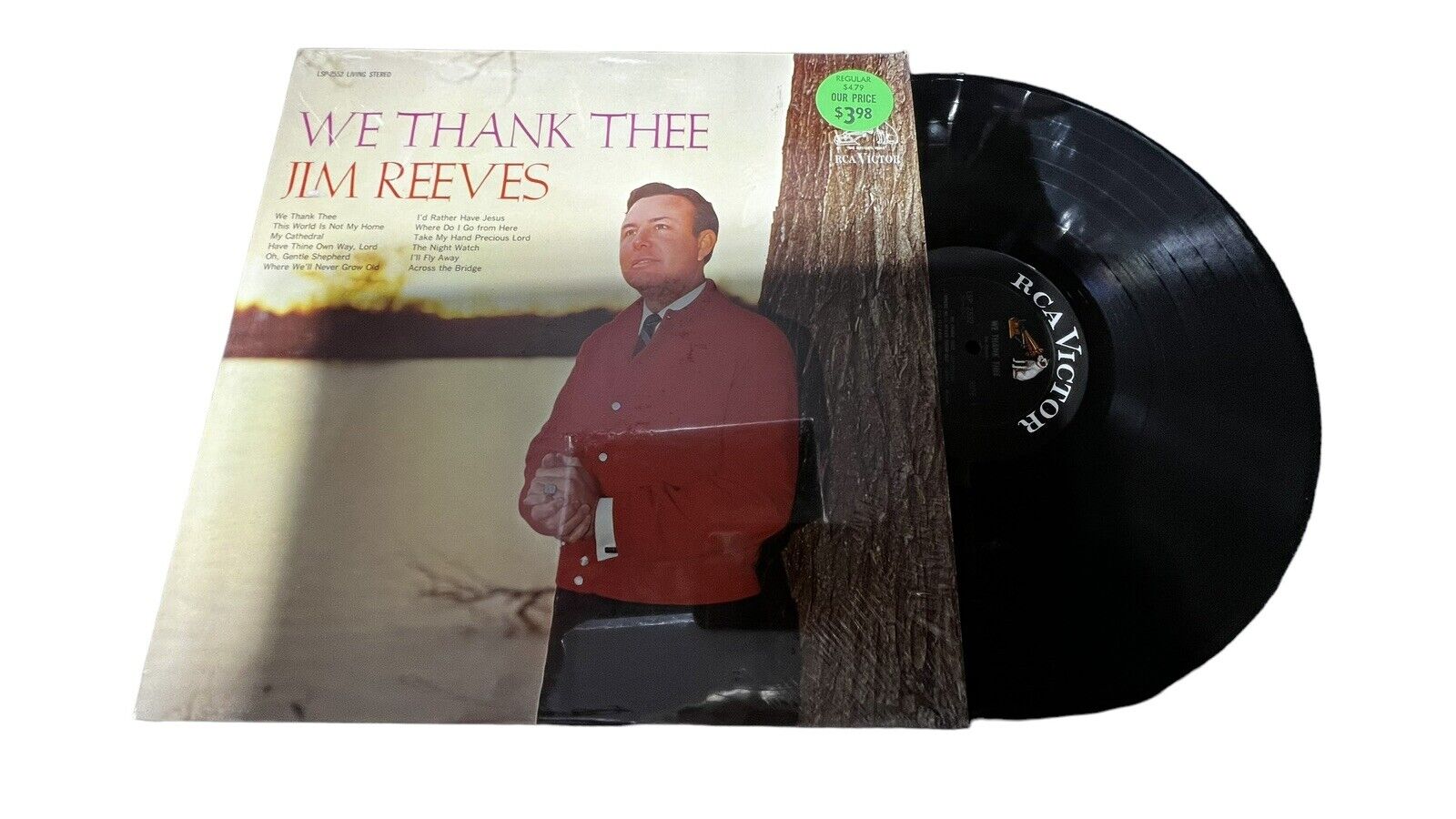 Vintage We Thank Thee Jim Reeves Album LP Vinyl Record