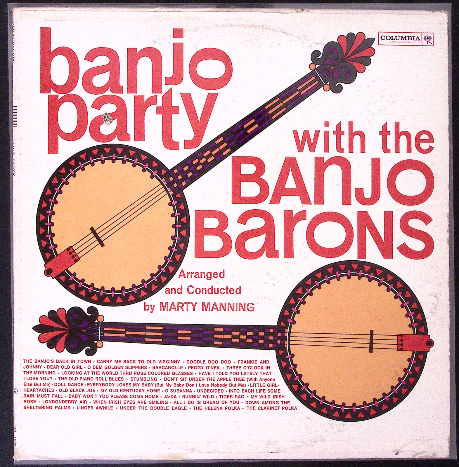 BANJO PARTY WITH THE BANJO BARONS COLUMBIA RECORDS   VINYL LP 124-75W