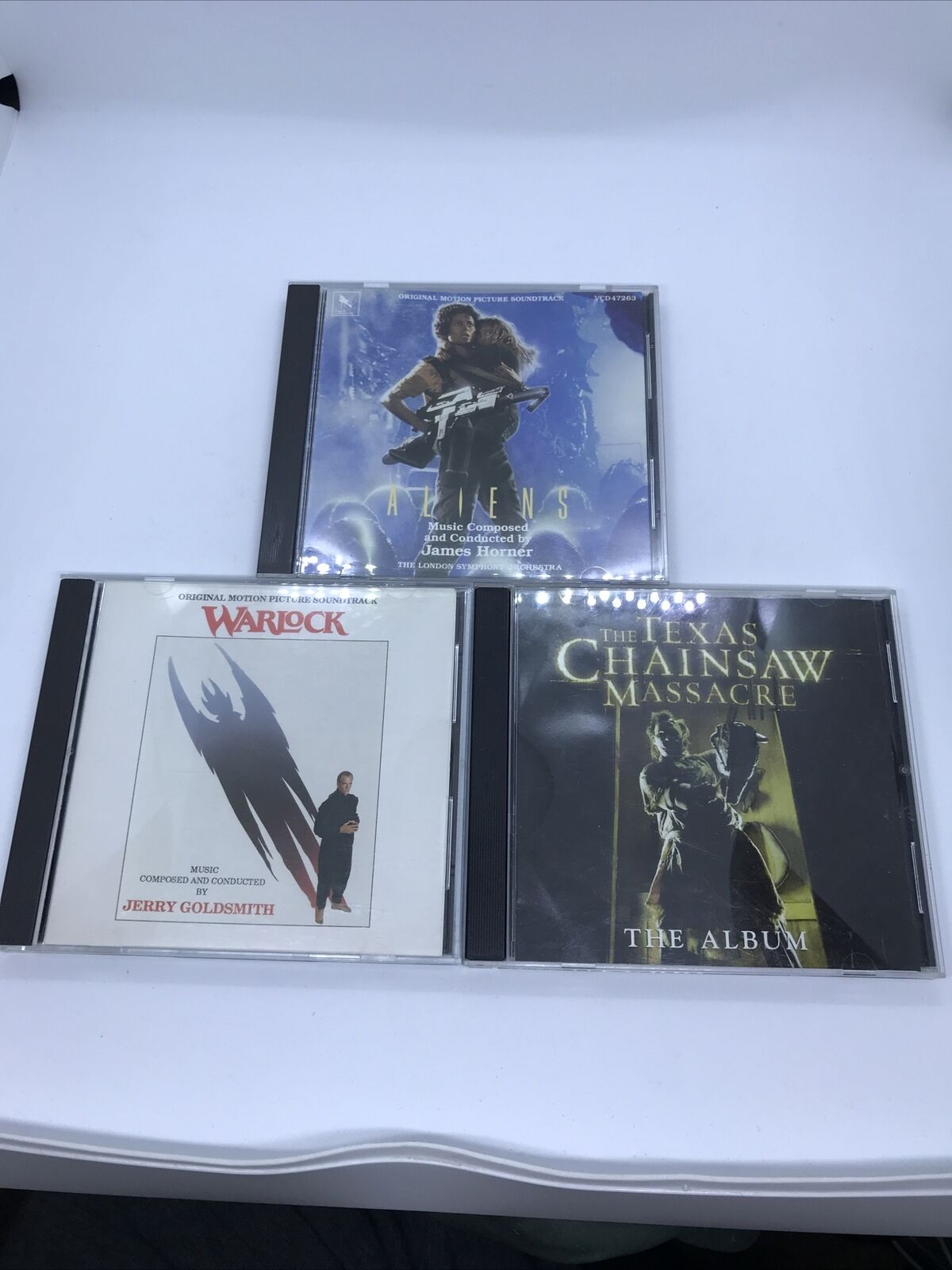 Lot Of Three Vintage Horror Movie Soundtracks. Alien/ Warlock/ Texas Chainsaw