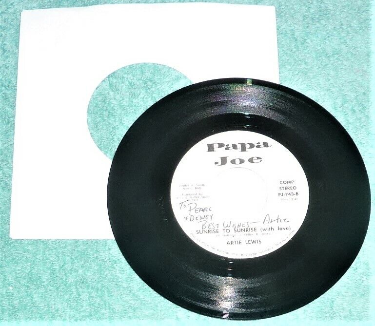 45 RPM VINYL RECORD by ARTIE LEWIS (1977) PAPA JOE RECORDS PJ-743 / POP