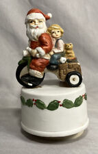 Ron Gordon Designs Santa On A Bike Music Box Vintage Ceramic picture