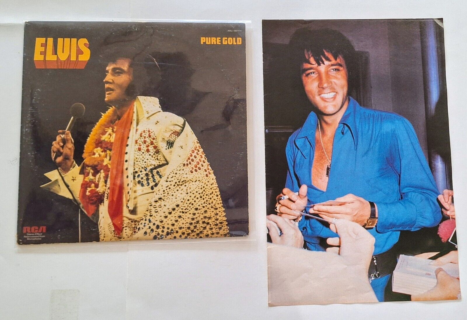 Elvis Presley PURE GOLD  RCA 1975 LP  Includes Souvenir Poster &free Shipping 