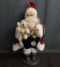 Holiday Elegance Santa With Bear And Drums Wood Figure 2002 18x8