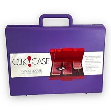 Vintage 1990's Purple Plastic CLIK CASE 36 Cassette Holder Briefcase Box picture