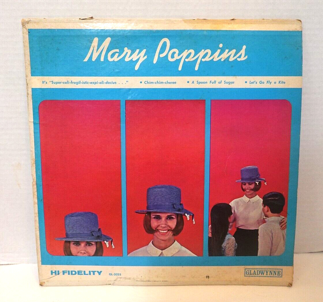 Walt Disney\'s Mary Poppins (rare vintage Gladwynne vinyl record) Gini & Dru Dee