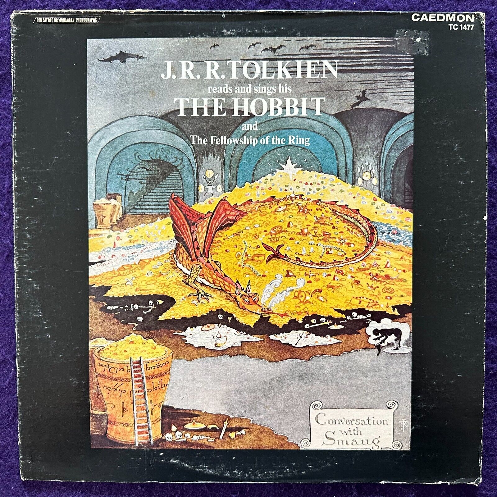 J.R.R. TOLKIEN The Hobbit & The Fellowship Of The Ring \'75 Caedmon TC 1477 EX+