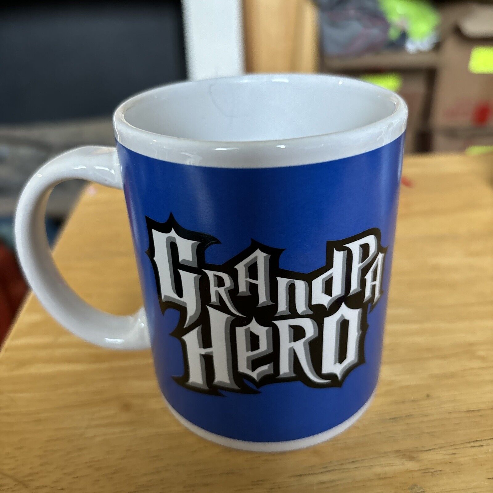 Grandpa Hero Guitar Hero Blue Coffee Mug