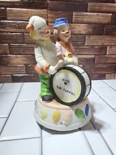 Vintage 2 Clowns with Drum/Guitar Wind-Up Music Box - Plays Send In The Clowns picture