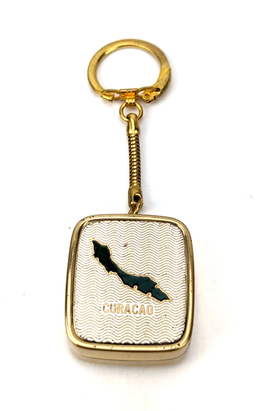 Vintage Sankyo Music Box Key Chain Fob Ring Gold Tone Curacao Works Great #C2