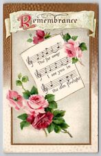 Remembrance Music Lyrics And Roses Davidson Family of Long Pine NE Postcard A35 picture