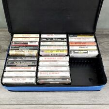 Vintage 90's Country Music Cassettes With Storage Case Mixed Artists - Lot of 25 picture