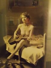 vintage photo nude women with a guitar band album picture