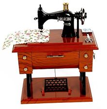 Vintage Mini Sewing Machine Style Plastic Music Box Table Desk Decoration Toys picture