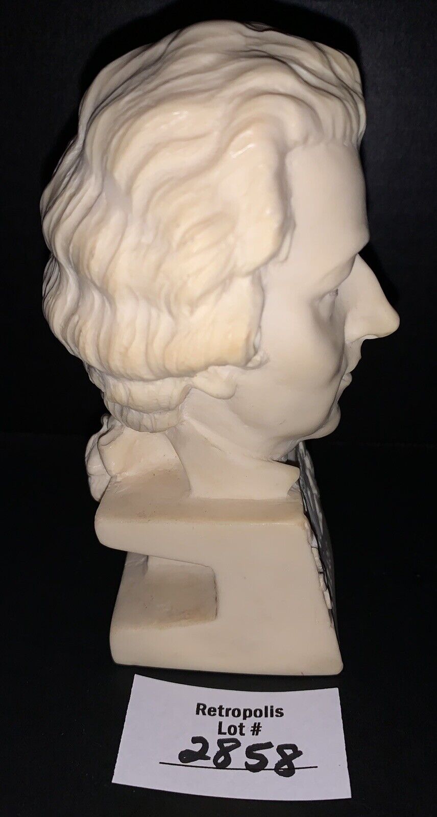 Vintage Music Composer Bust Figurine Bookend Mozart Italy Sculptor A Santini