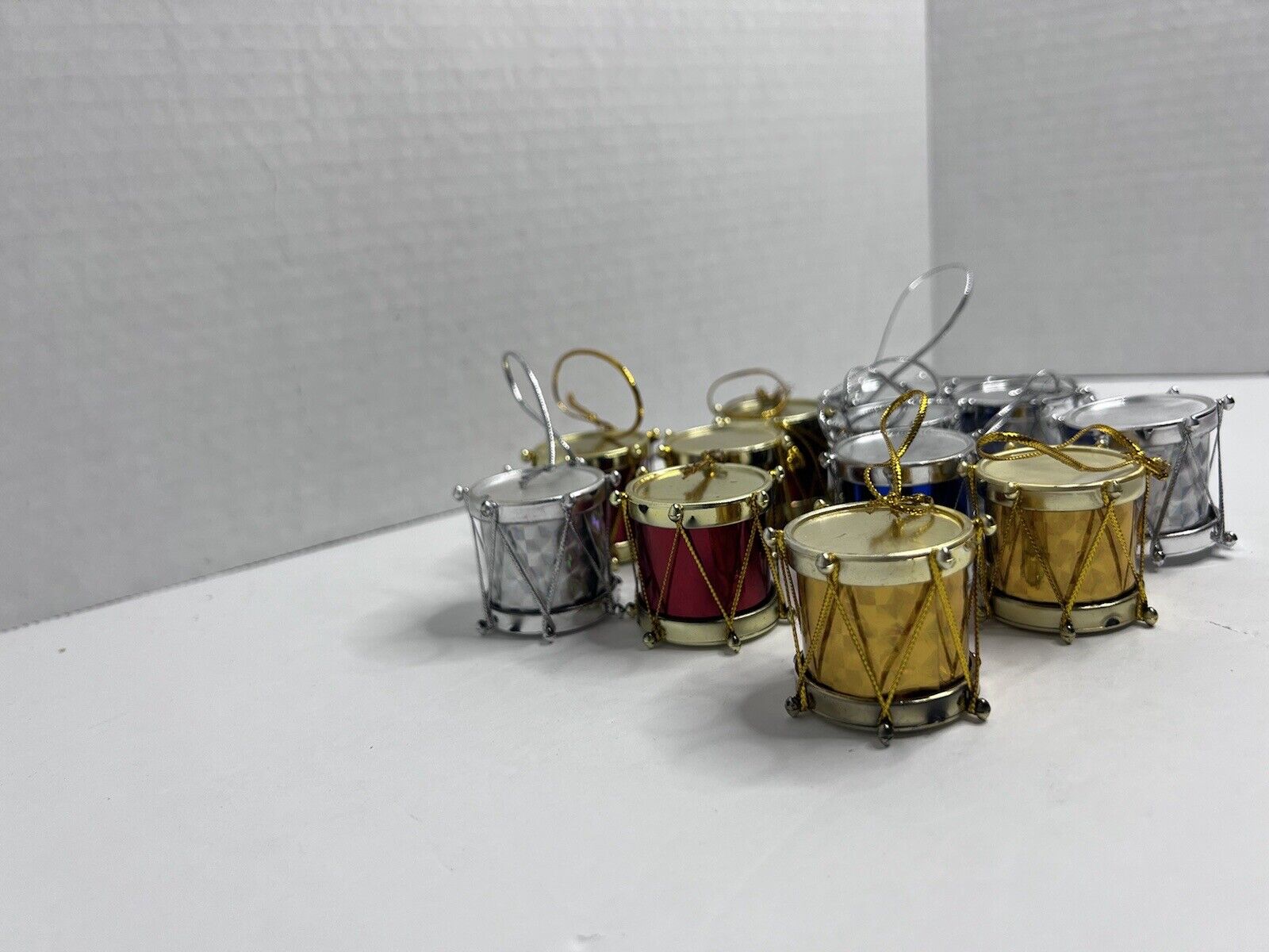 Mini Drums Ornaments Christmas House Multicolor Music Instruments Holiday 