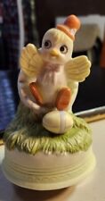 Vintage Ceramic  Rotating Music Box-EASTER PARADE Chicken 🐔  picture