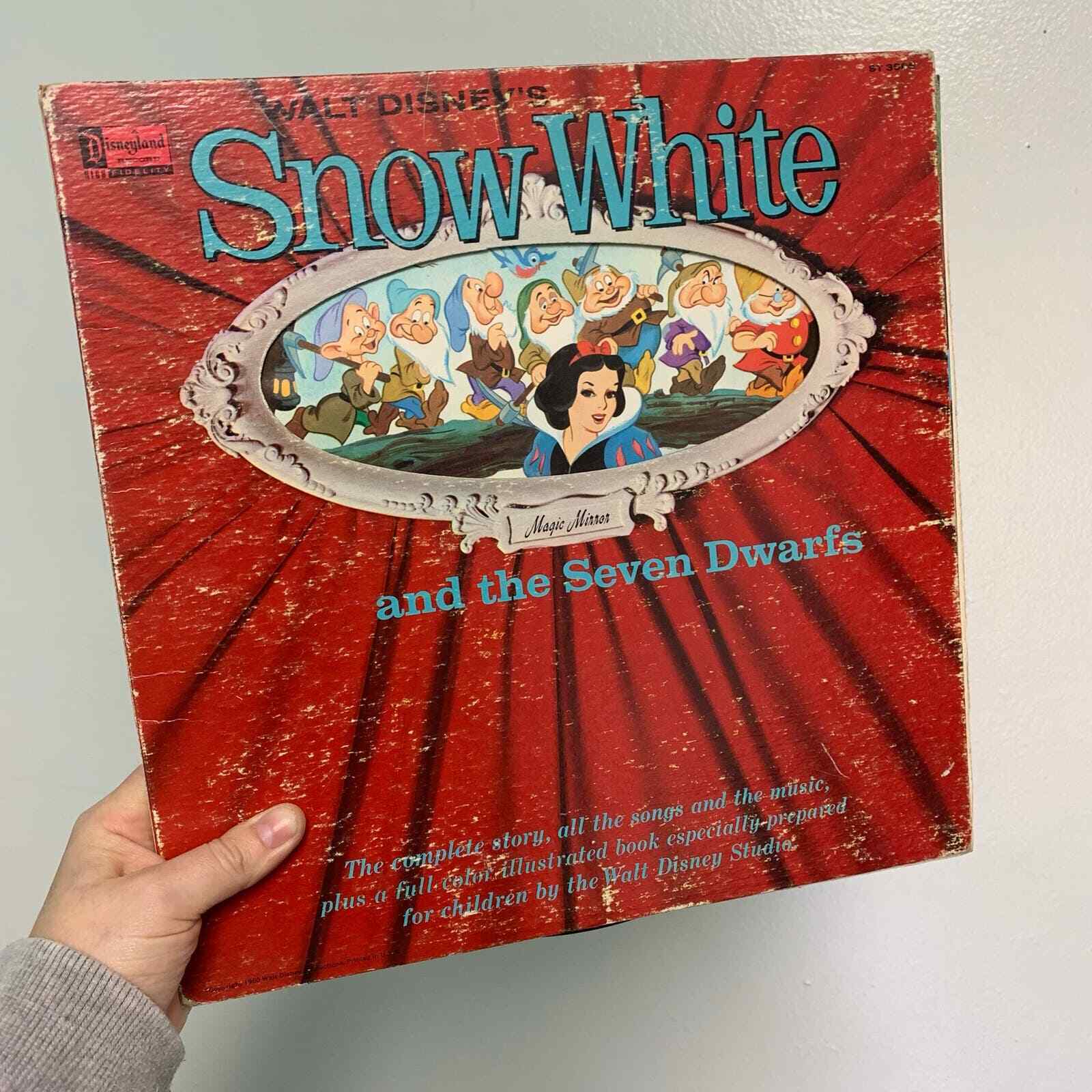 Walt Disney's Snow White and the Seven Dwarfs LP Vinyl Record with Story Book