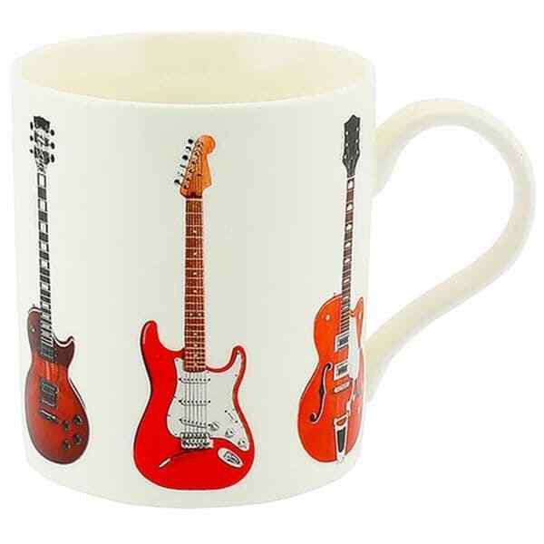 Electric Guitar Fine China Mug - Music Gift - Guitar Mug - Music Themed Mug