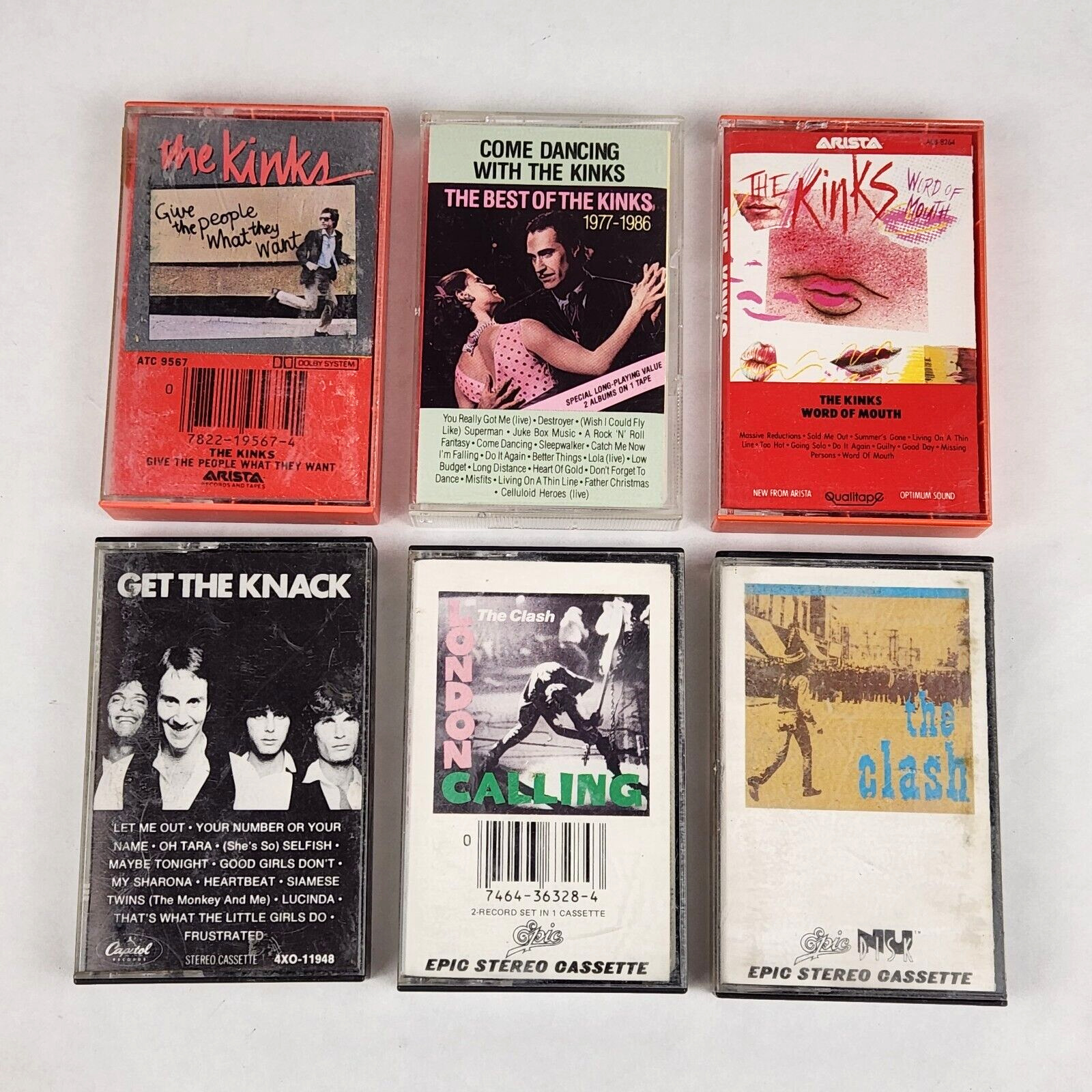 The Clash The Kinks The Knack Cassette Tape Lot of 6 London Calling Word of ...