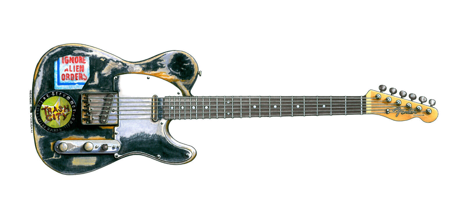 Joe Strummer\'s Fender Telecaster Guitar Greeting Card, DL size