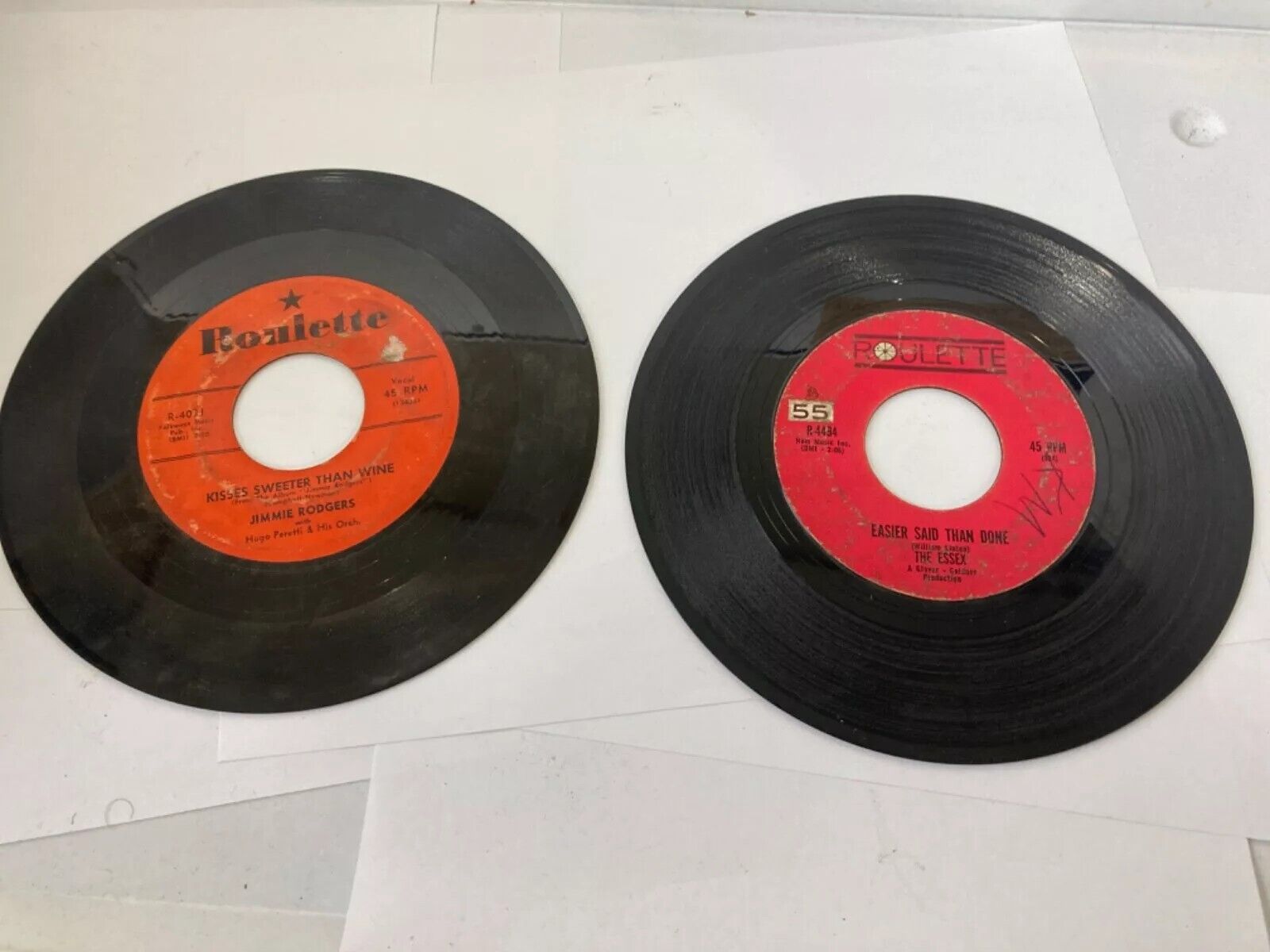 Roulette Records 45s Lot The Essex/Jimmie Rodgers 2 Vintage 7\