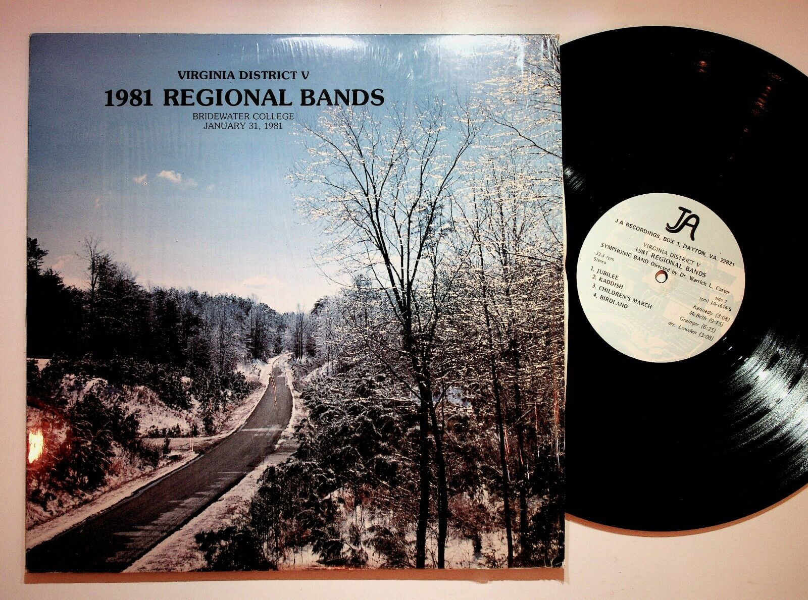 1981 Bridewater Virginia District V College Regional Bands Vinyl LP Record VG+