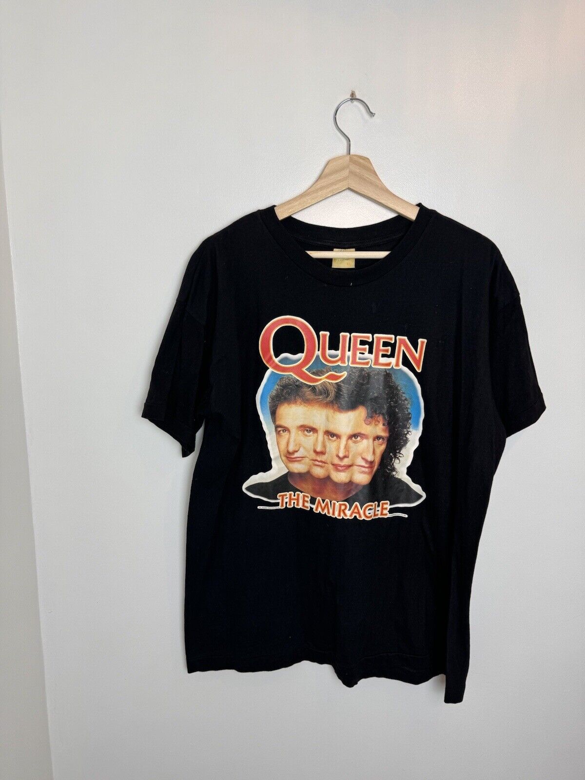 Vintage 1992 Queen The Miracle Band Rare T-Shirt 80s 90s XL Band T Shirt