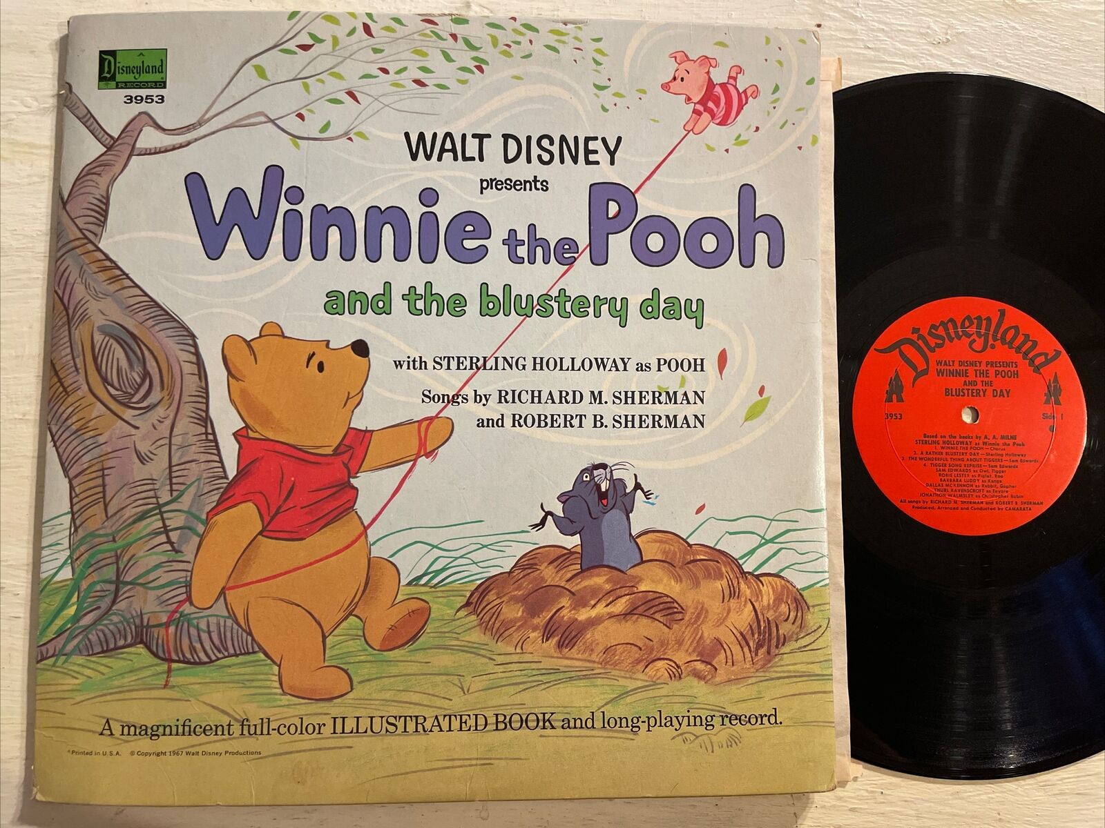 Walt Disney Winnie The Pooh And The Blustery Day LP Disneyland Mono VG