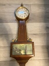 Antique E. Ingraham Banjo Wall Clock 8-Day, Time/Strike, Key-wind picture