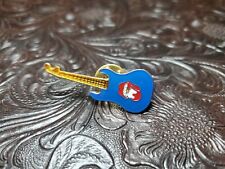 ROLLING STONES - GUITAR - RED LIPS & TONGUE LOGO - VINTAGE LAPEL PIN - HAT PIN picture