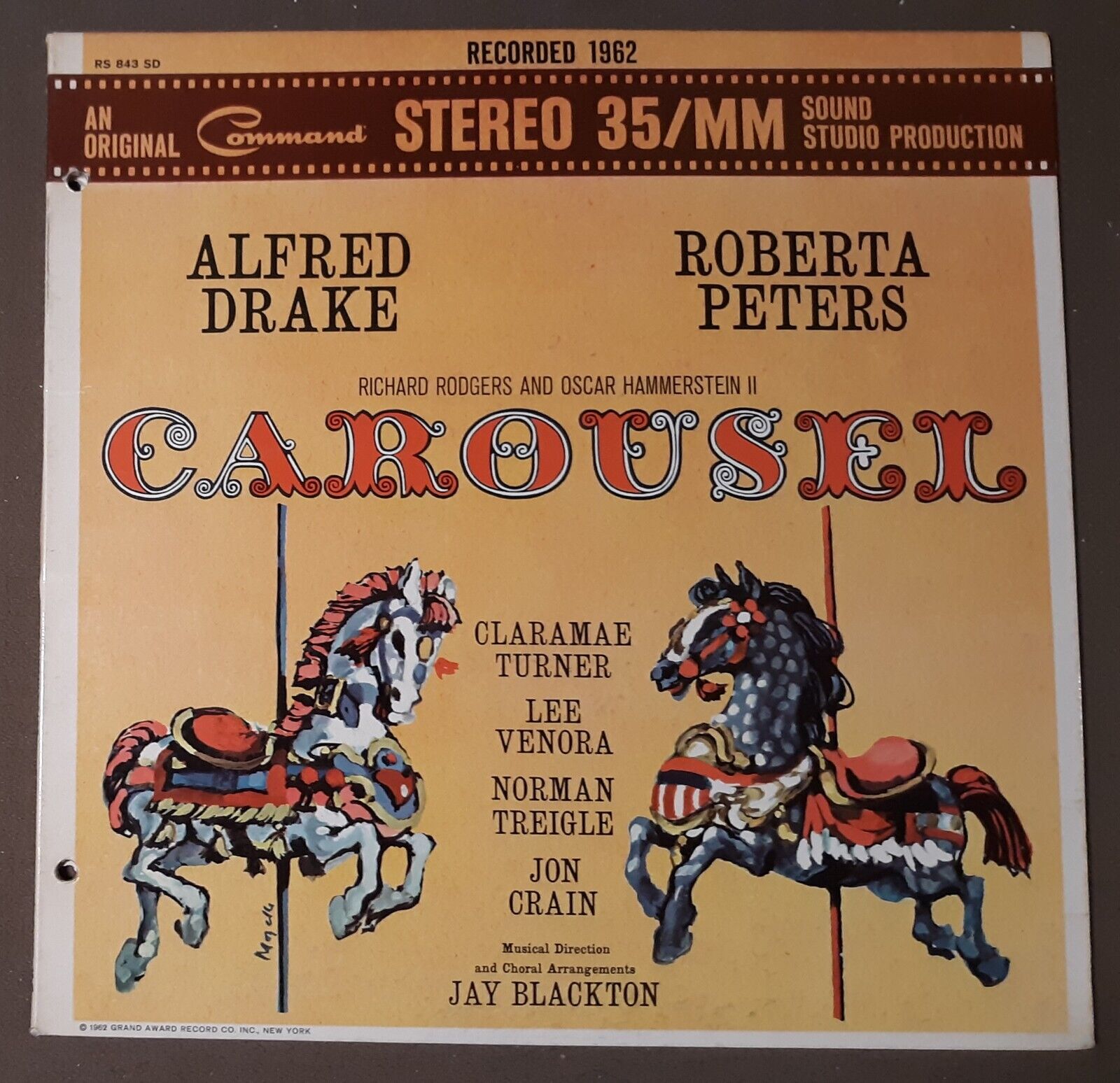 Carousel Rodgers & Hammerstein Original Sound Studio Production 33rpm VINYL LP