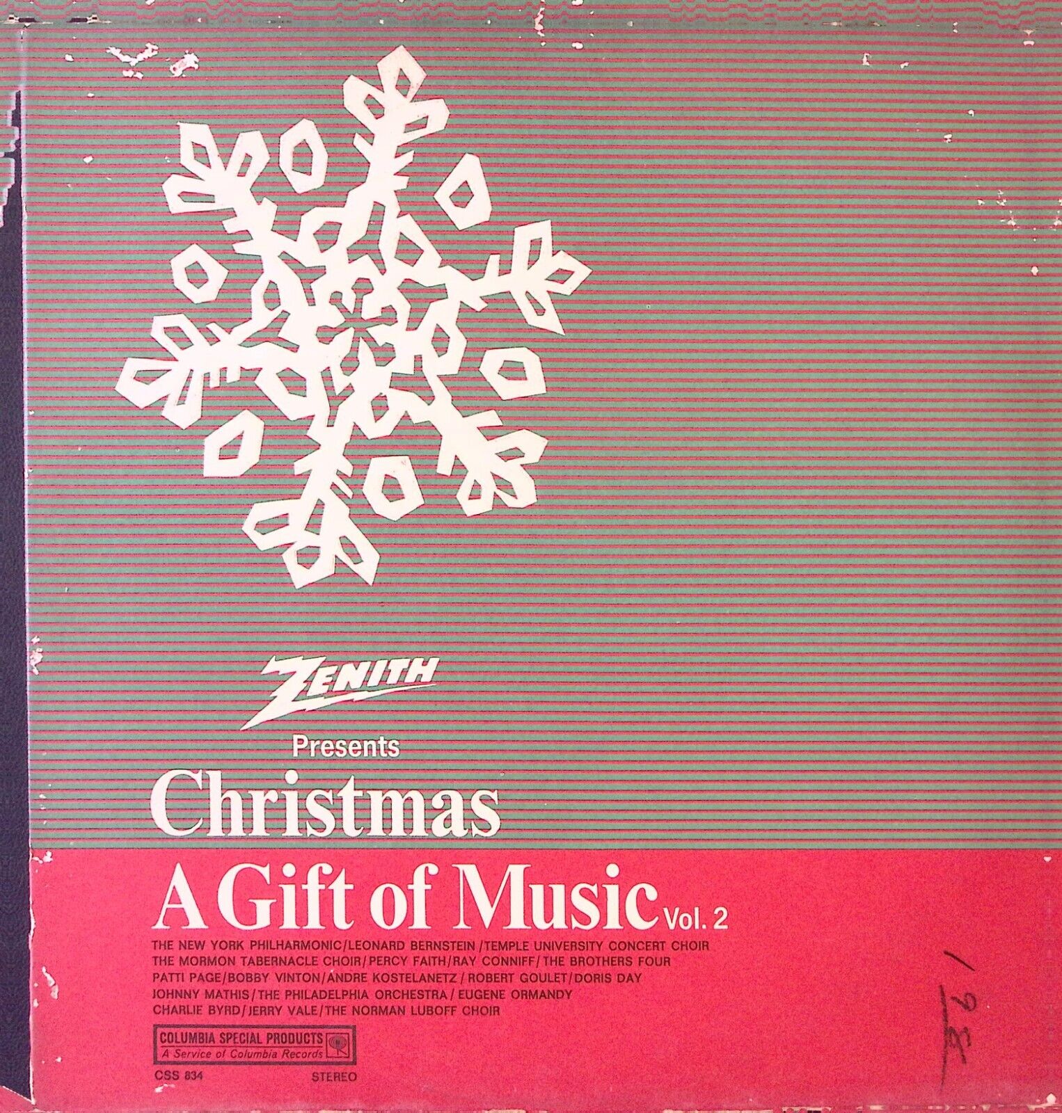 ZENITH PROMO CHRISTMAS A GIFT OF MUSIC VOL 2 COLUMBIA  VINYL LP 189-58