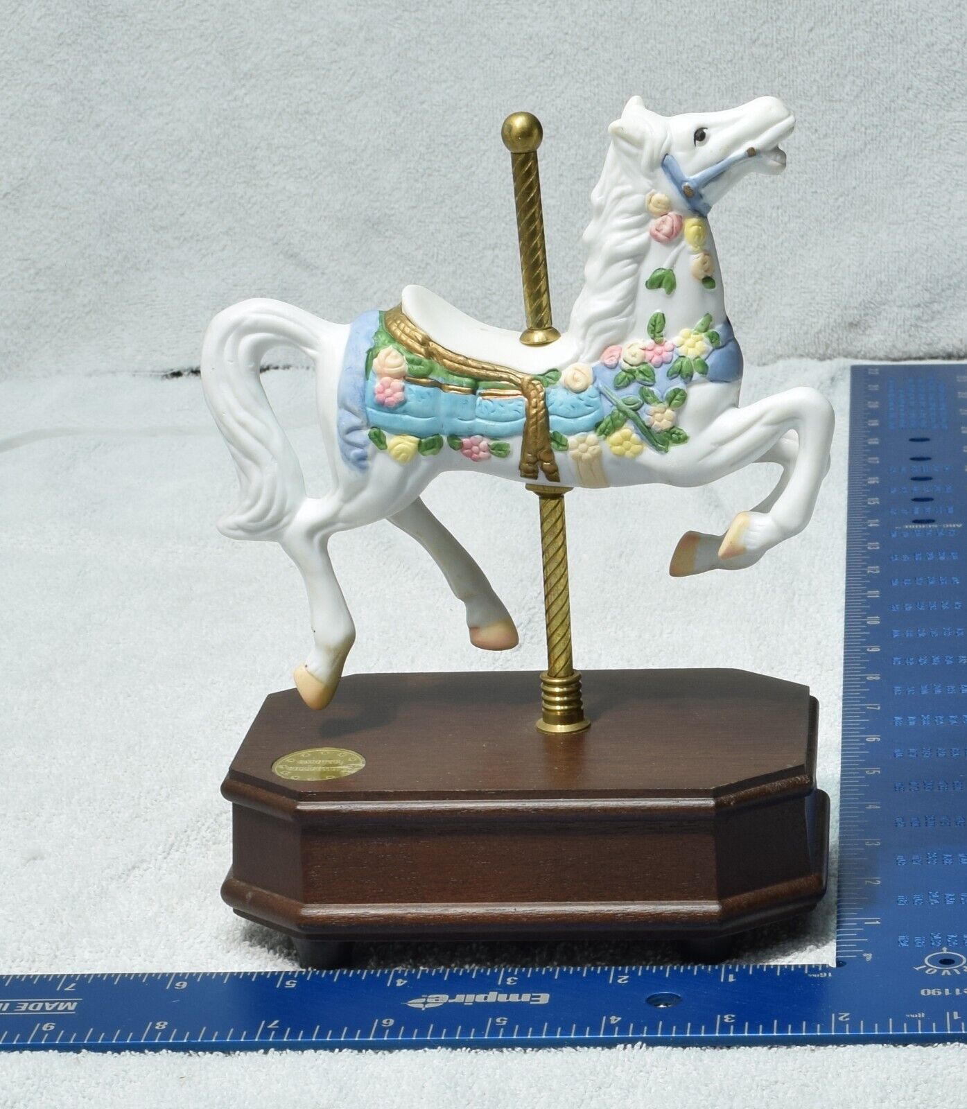 Vintage Carousel Horse Music Box Horse Moves Up And Down Plays IMPOSSIBLE DREAM