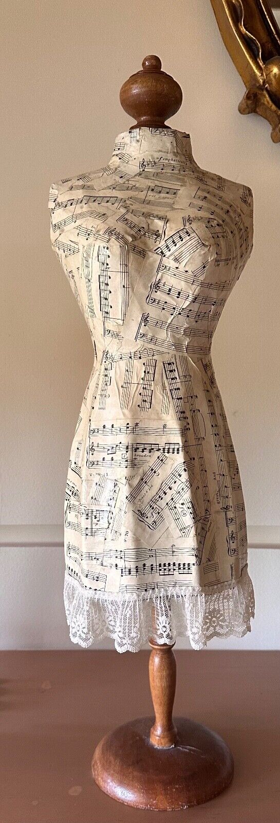    Jewelry display Vintage musical notes  Decoupage paper mache one of a kind 