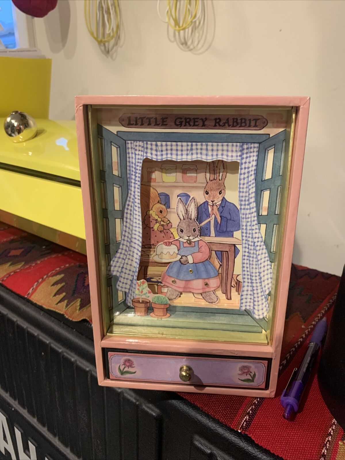 Vintage LITTLE GRAY RABBIT Dancing Music Box