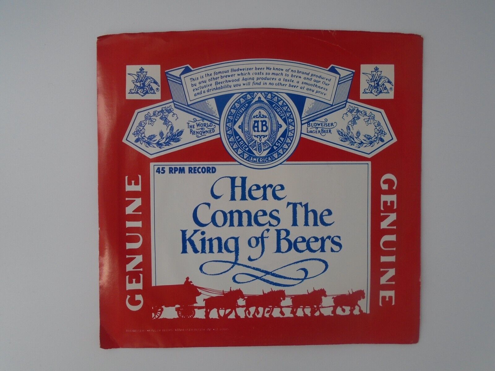 1975 Budweiser Here comes the King of Beer  NM