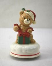 Vintage 1987 Lefton Porcelain Bear We Wish You A Merry Christmas Music Figurine picture