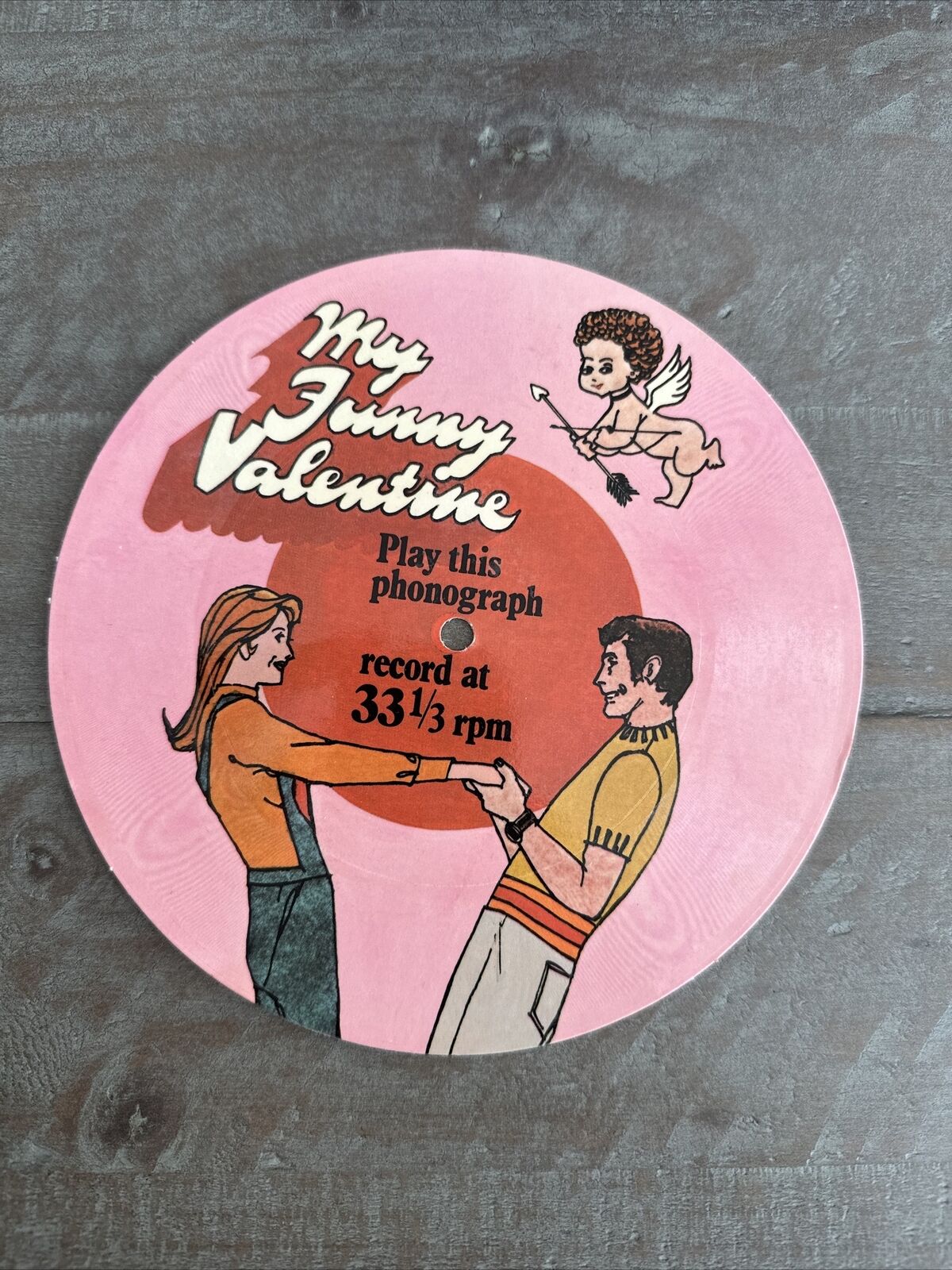 My Funny Valentine Vintage Flexi Disk Record 33,1/3 RPM Cupid 6,5/8 Inch
